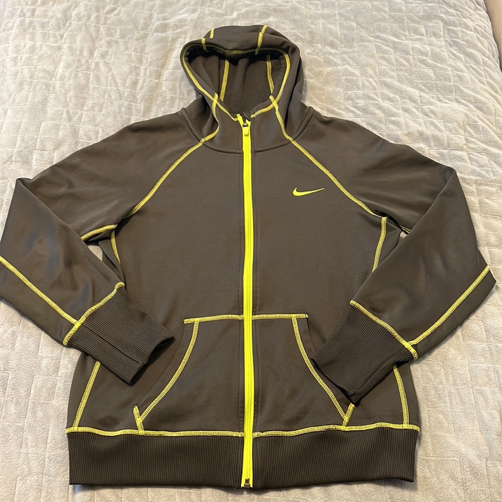 Nike Therma-Fit Hoodie, Hooded Sweatshirt, Jacket, Olive Green, Size M